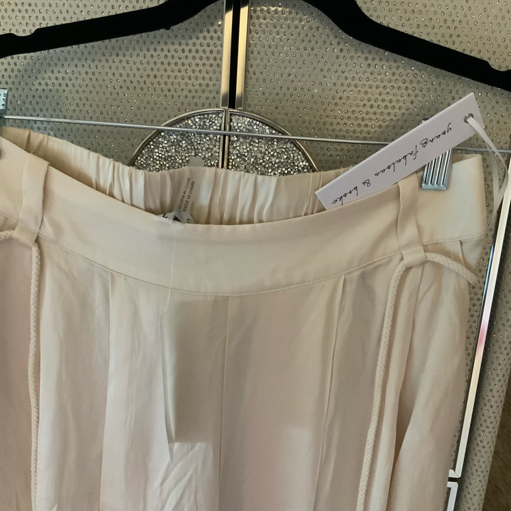 Beige silky pants beautiful light summer pant or pool pant - Picture 3 of 4